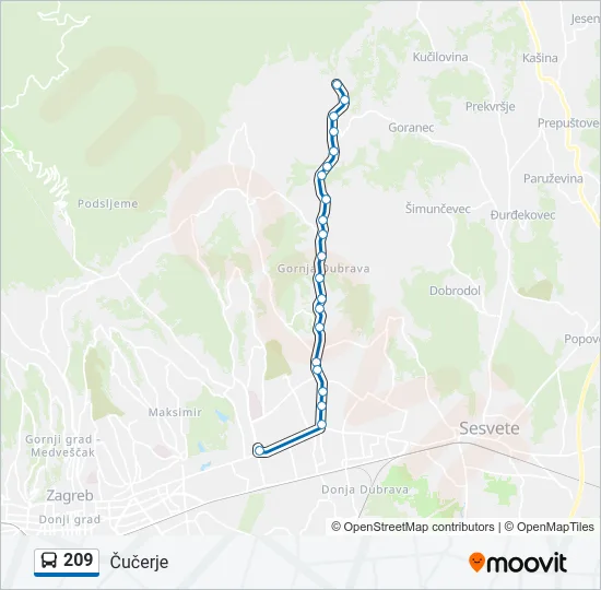 209 Bus Line Map