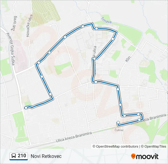 210 Bus Line Map
