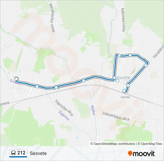 212 Bus Line Map