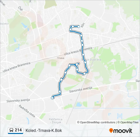 214 Bus Line Map