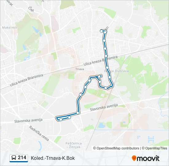 214 Bus Line Map