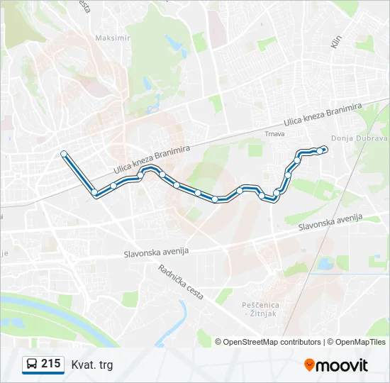 215 Bus Line Map