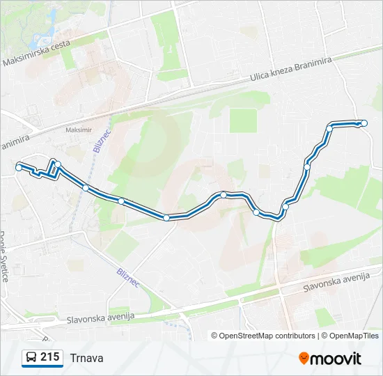 215 Bus Line Map