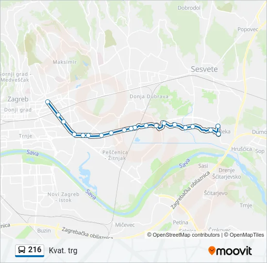 216 Bus Line Map