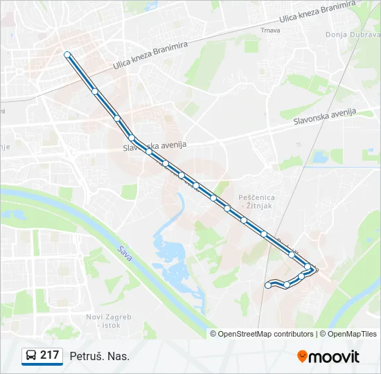 217 Bus Line Map