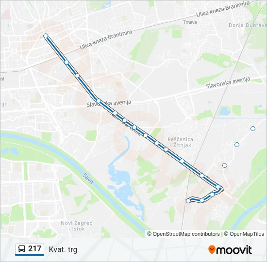 217 Bus Line Map