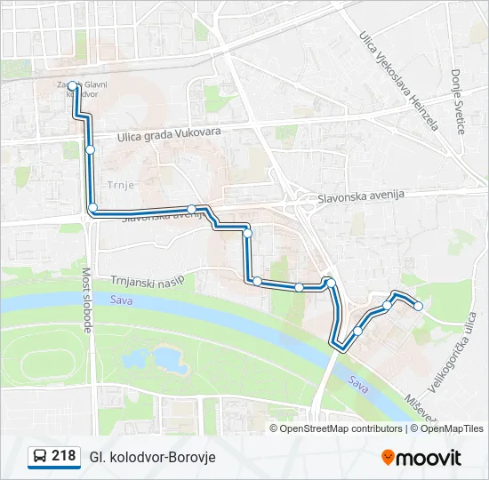 218 Bus Line Map