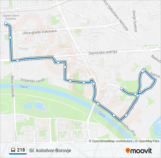 218 Bus Line Map