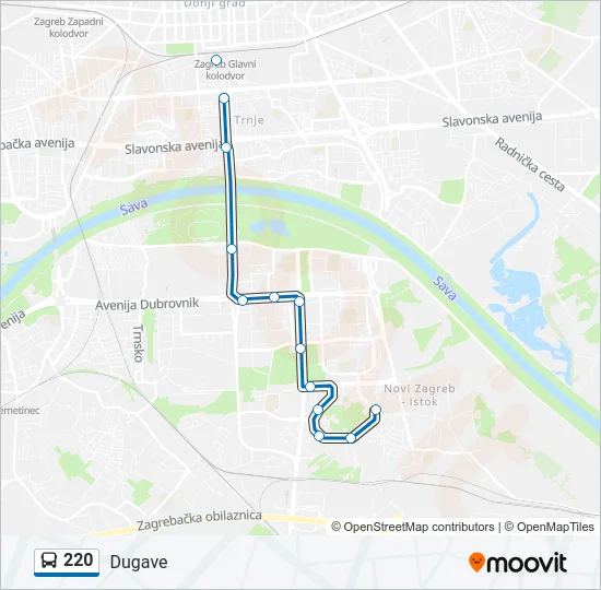 220 Bus Line Map