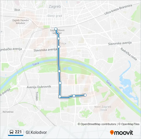 221 Bus Line Map