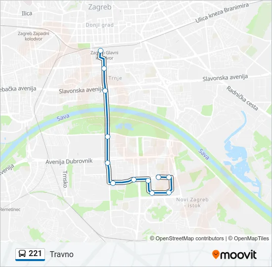 221 Bus Line Map