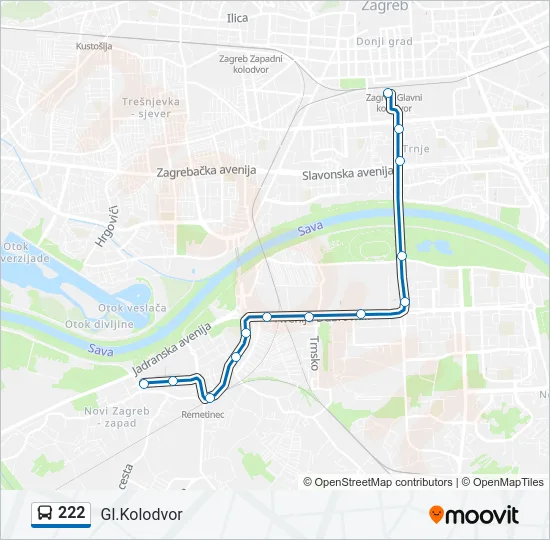 222 Bus Line Map