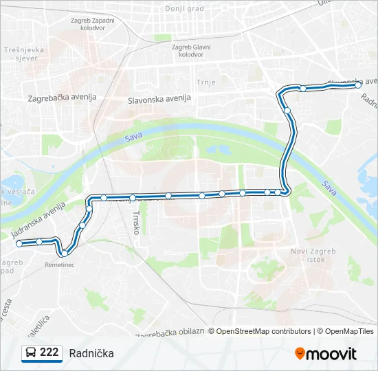 222 Bus Line Map