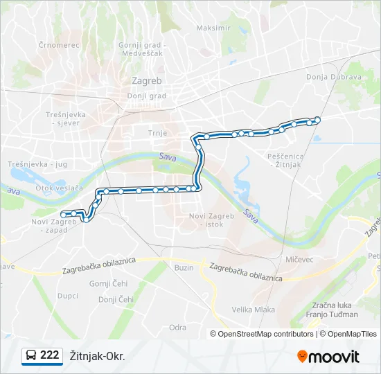 222 Bus Line Map