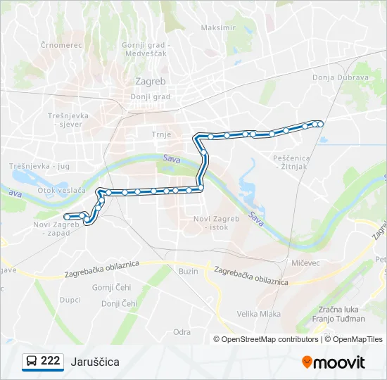 222 Bus Line Map