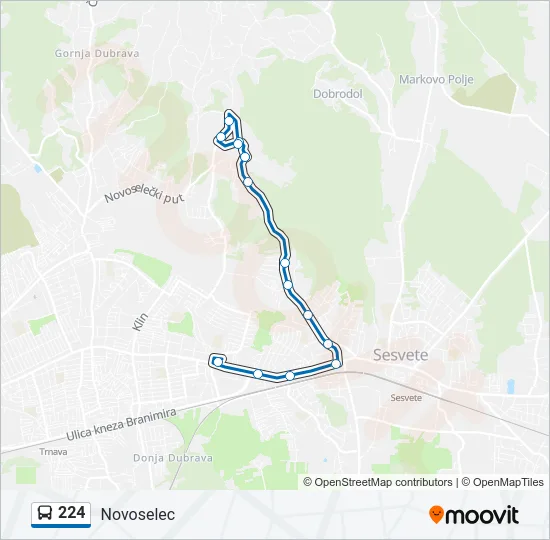224 Bus Line Map