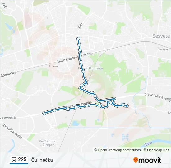225 Bus Line Map