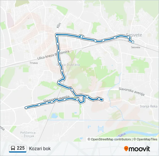 225 Bus Line Map