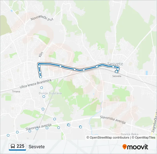 225 Bus Line Map