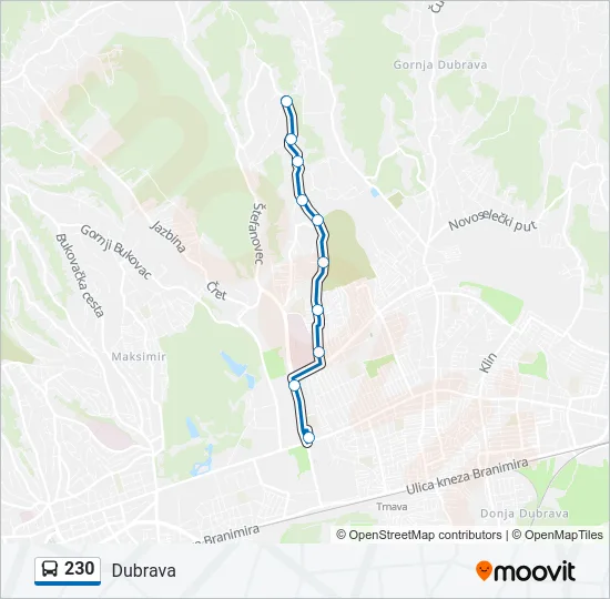 230 Bus Line Map