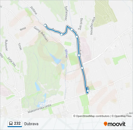 232 Bus Line Map