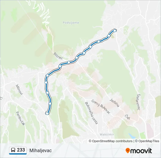 233 Bus Line Map