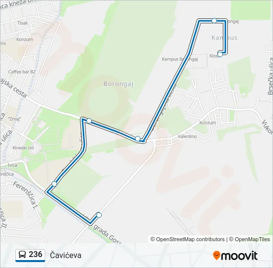 236 Bus Line Map
