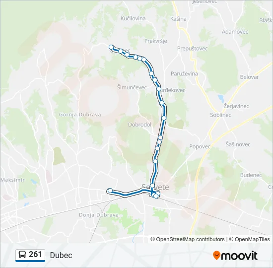 261 Bus Line Map