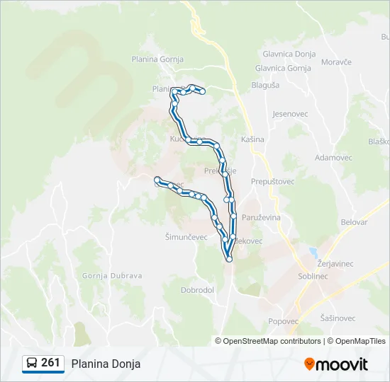 261 Bus Line Map