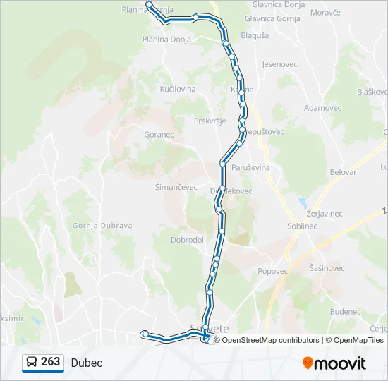 263 Bus Line Map