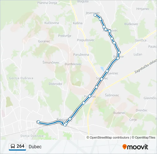 264 Bus Line Map