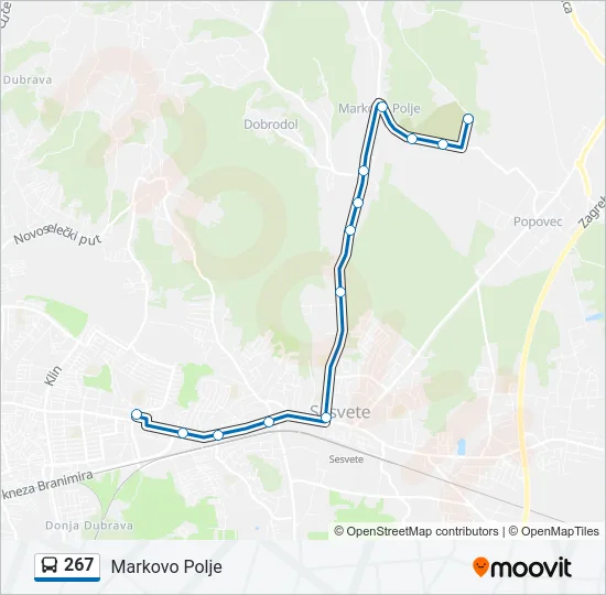267 Bus Line Map