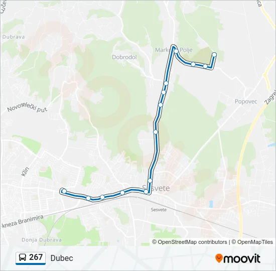 267 Bus Line Map