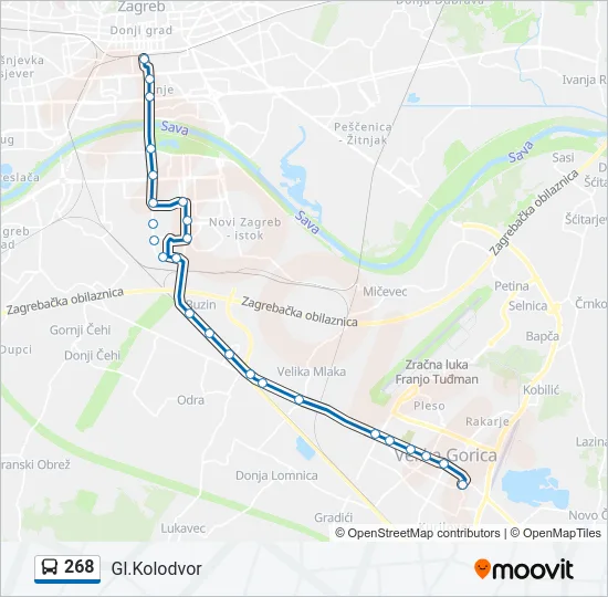 268 Bus Line Map