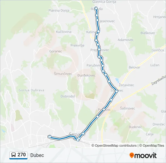 270 Bus Line Map
