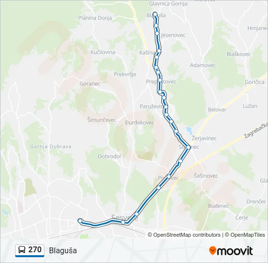 270 Bus Line Map