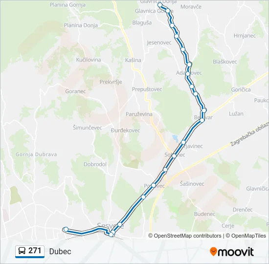 271 Bus Line Map