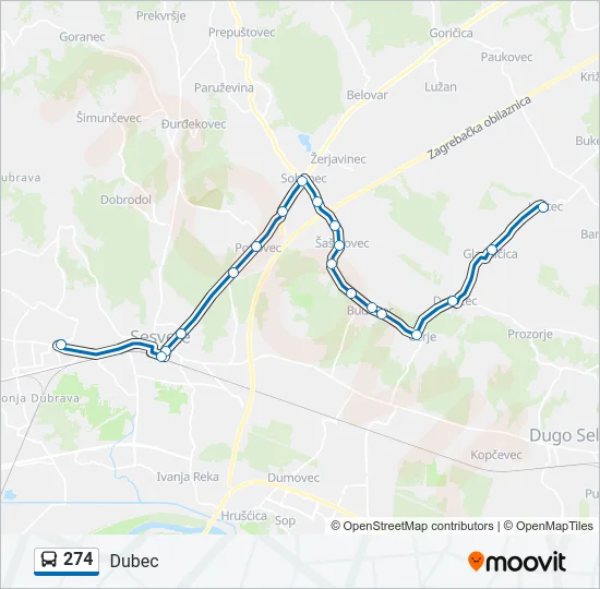 274 Bus Line Map