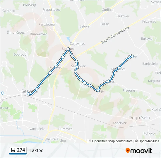 274 Bus Line Map