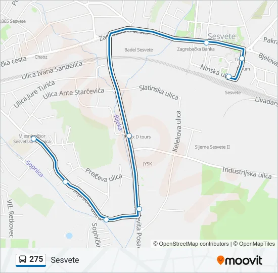 275 Bus Line Map