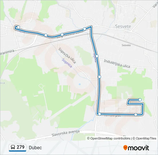 279 Bus Line Map