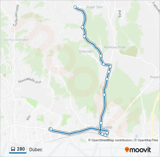 280 Bus Line Map