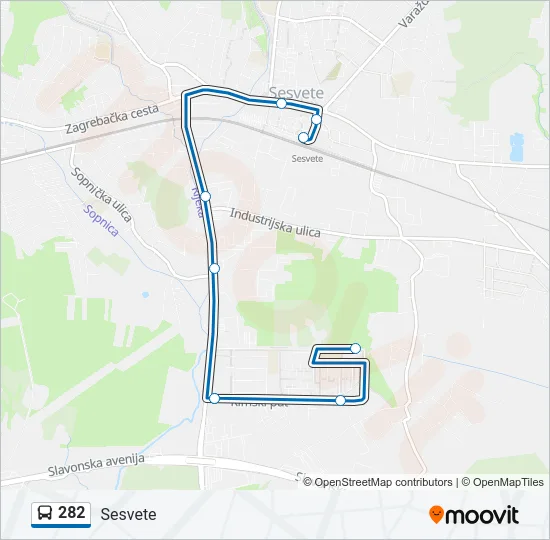 282 Bus Line Map