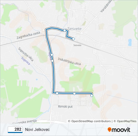 282 Route: Schedules, Stops & Maps - Novi Jelkovec (Updated)