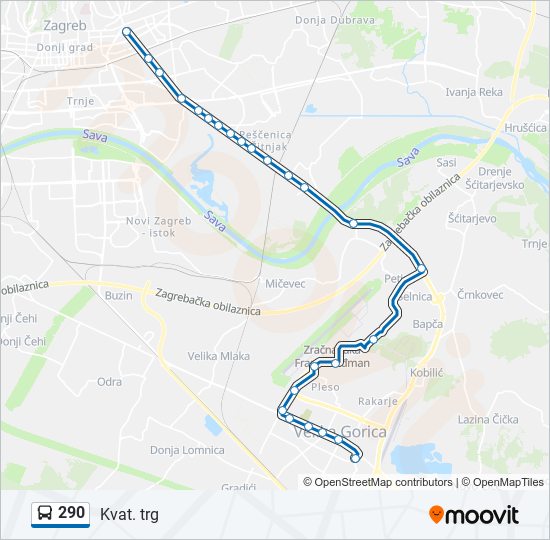 290 bus Line Map