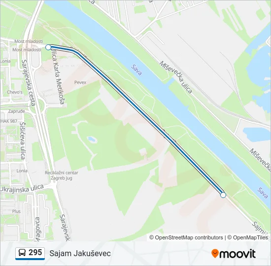 295 Bus Line Map