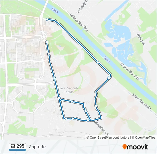 295 Bus Line Map