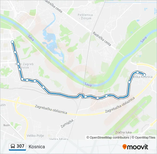 307 Bus Line Map