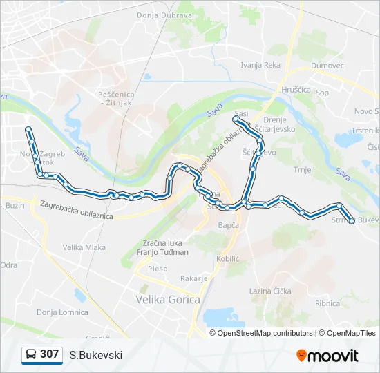 307 Bus Line Map