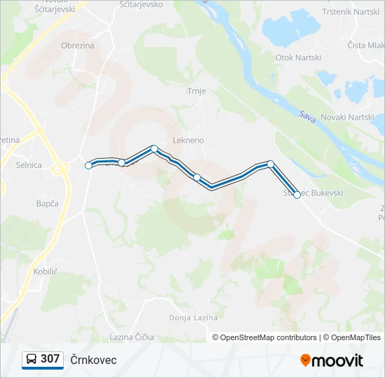 307 Bus Line Map